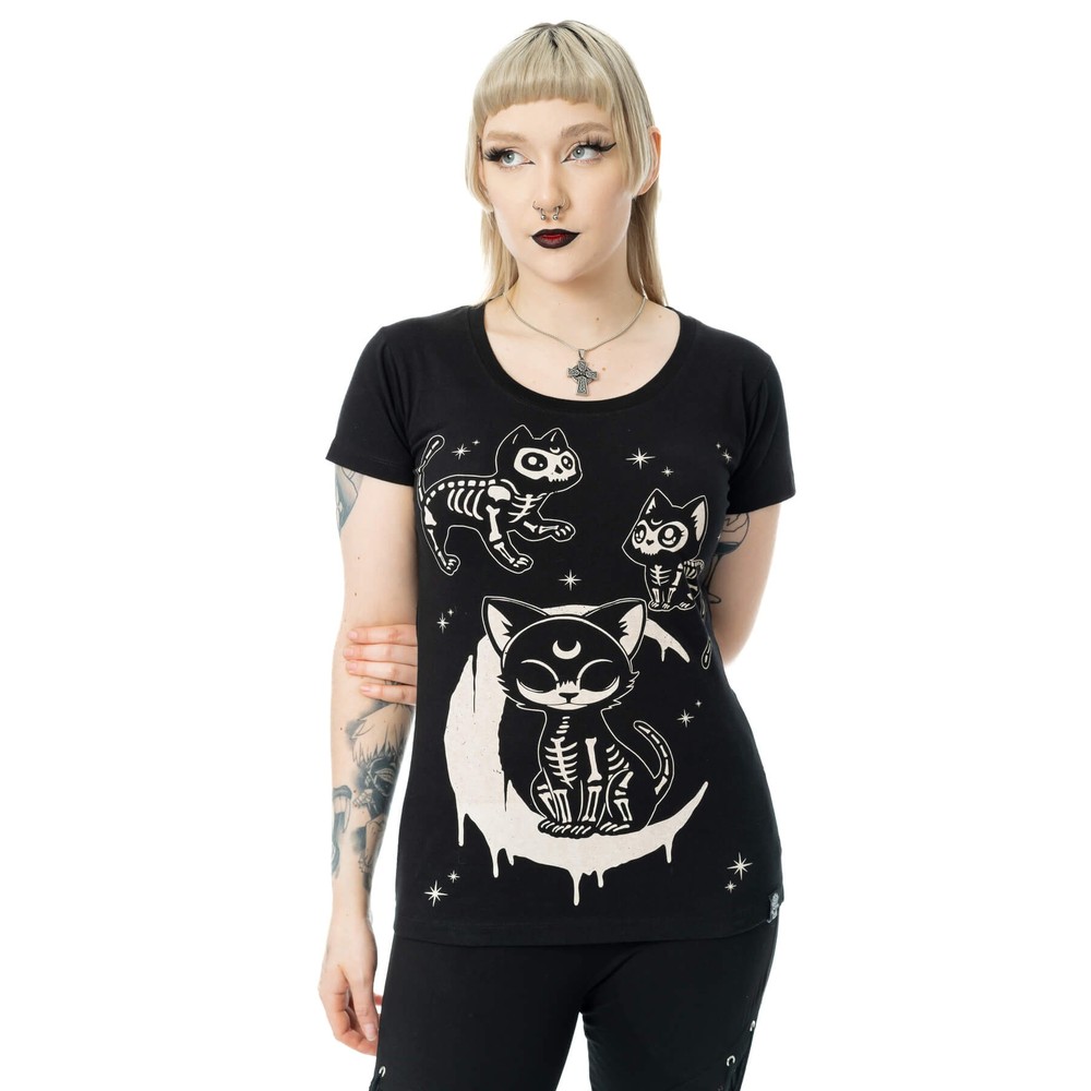 Cupcake Cult - Moonlight Dames Tshirt - Zwart